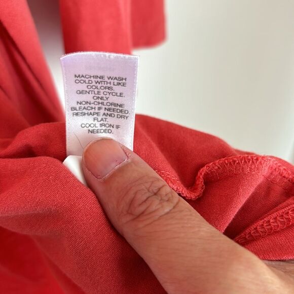 J. Jill Women Lightweight Open 3/4 layering top coral orange peach size small - Picture 5 of 6